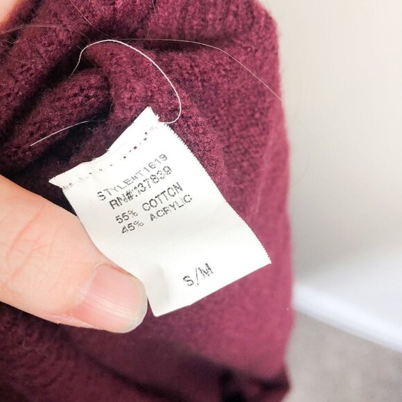 Dreamers Open Back Cut Out V Neck Sweater Dress Red S/M Womens Oversized - Picture 7 of 7